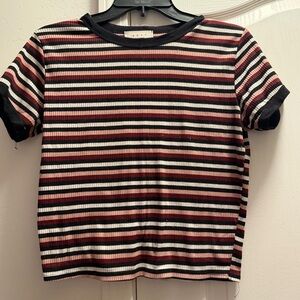 Gaze Striped Black and Red Blouse